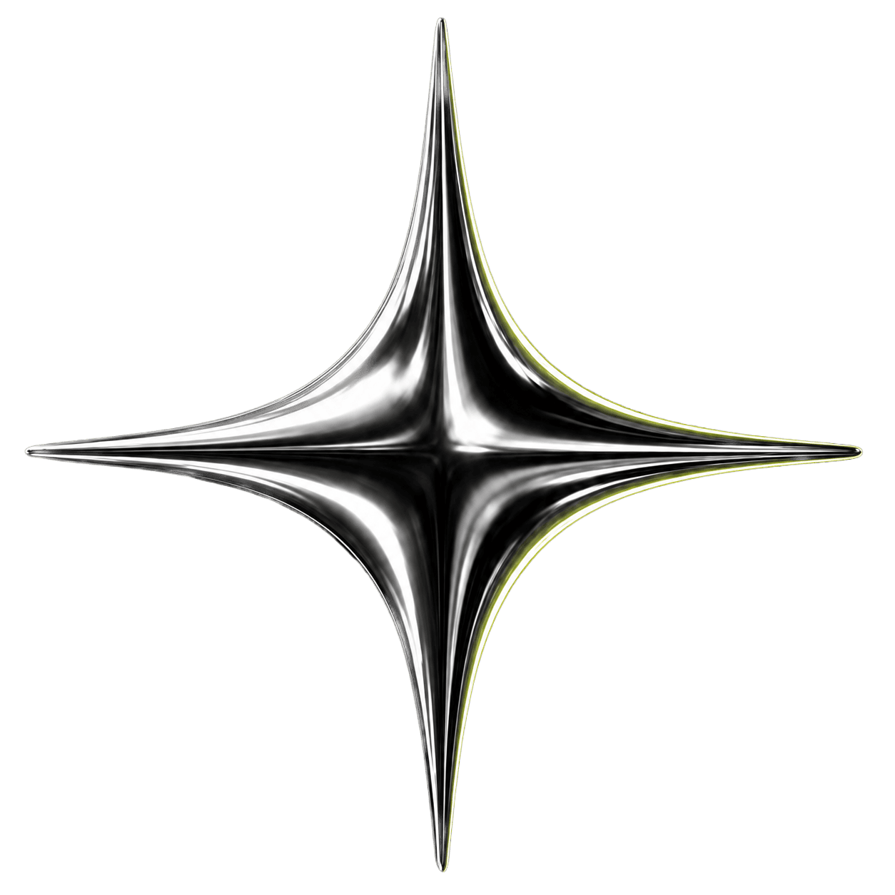 Metallic four-point star