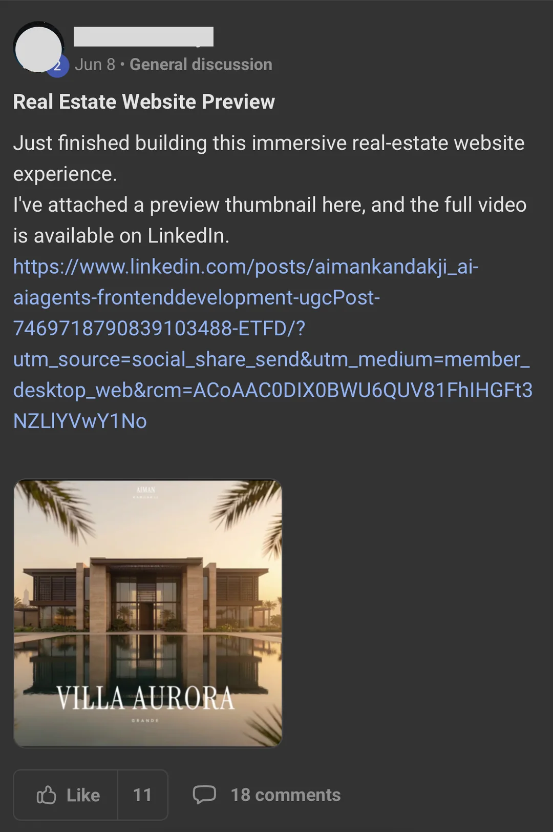 Student sharing an immersive real-estate website preview